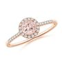 Angara Australia Round Morganite Halo Ring with Diamond Accents 10K Gold/Morganite Rose Gold/Light Peach SR0717MGD1RGT1AA15