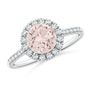Angara Australia Round Morganite Halo Ring with Diamond Accents 14K Gold/Morganite White Gold/Very Light Peach SR0717MGD1WG1A17