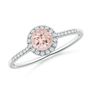 Angara Australia Round Morganite Halo Ring with Diamond Accents 10K Gold/Morganite White Gold/Light Peach SR0717MGD1WGT1AA15
