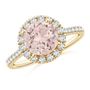 Angara Australia Round Morganite Halo Ring with Diamond Accents 14K Gold/Morganite Yellow Gold/Very Light Peach SR0717MGD1YG1A18