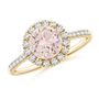 Angara Australia Round Morganite Halo Ring with Diamond Accents 14K Gold/Morganite Yellow Gold/Very Light Peach SR0717MGD1YG1A17