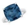 Angara Australia Classic Solitaire Cushion London Blue Topaz Cocktail Ring 10K Gold/London Blue Topaz White Gold/Light Greenish