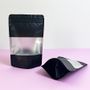 Temu 50pcs, Black Window Stand-up Pouch Bags, Resealable Zip Lock Storage Packaging For , Candy, Coffee, Tea, Durable Matte