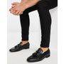 ASOS DESIGN loafers in black faux leather with tassel detail
