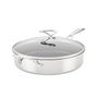 Circulon SteelShield C-Series Tri-Ply Clad Nonstick Saute Pan with Lid and Helper Handle, 5-Quart, Silver - Silver