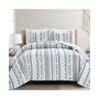 Lush Decor Hygge Stripe 3 Piece Quilt Set, King - Navy, White