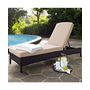 Palm Harbor Outdoor Wicker Chaise Lounge With Cushions - Tan