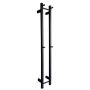 EZY FIT Heated Towel Rail - Double Vertical Square Tube - Bottom Wired - (200mm x H1400mm) - Matte Black AGZHTR-VER-200-0864-B