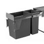 Domestique 30L Twin Slide Out Concealed Waste Bin - Slim Profile - for a 300mm Cabinet - Bottom Mounted - Includes Integrated