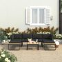 NNEVL 4 Piece Garden Corner Sofa Set with Cushions Aluminium and WPC