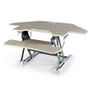 NNEMB Corner Desk Riser 110cm Wide Adjustable Sit to Stand for Dual Monitor-Keyboard-Laptop-Beech