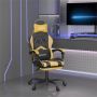 eXtreme Gaming Chair with Footrest Black and Gold Faux Leather