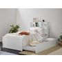 Myer Hardwood White Single Bed with Trundle & Bookshelf | Shop Online or Instore | B2C Furniture 201