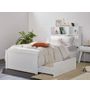 Myer Hardwood White Toddler Single Bed with Storage & Bookshelf | Shop Online or Instore | B2C Furniture 200