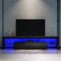 Elegantshowers 2000mm 16 Colors LED TV Entertainment Storage Unit Black Black 2000