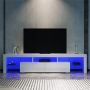 Elegantshowers 2000mm 16 Colors LED TV Entertainment Storage Unit White White 2000