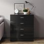 Elegantshowers ELEGANT SHOWERS Four Drawer Bedside Table Black