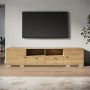 Elegant Showers AU 1800mm Natural TV Cabinet Entertainment Unit Stand with 2 open storage & 4 closed storage 1800