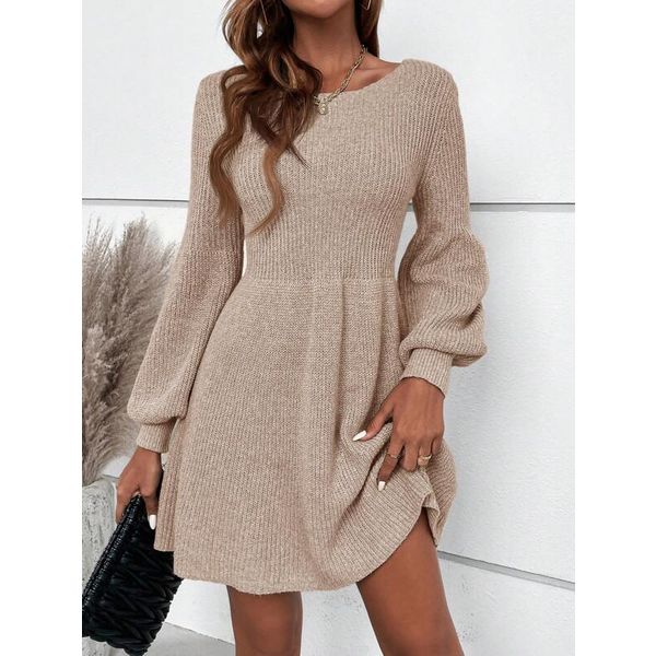smocked square neck dress Smocked Square Neck Frill Trim Dress