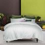 1000TC 6Pcs Pure Cotton Striped Quilt Cover Set - White