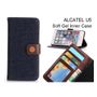 Alcatel U5 case ultra slim retro jeans wallet case