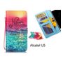 Alcatel U5 case 3 card leather wallet case printed ID