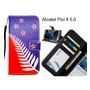 Alcatel Pixi 4 5.0 case 3 card leather wallet case printed ID