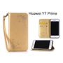 Huawei Y7 Prime CASE Premium Leather Embossing wallet Folio case