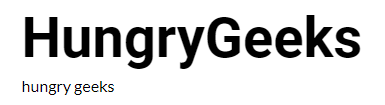 Hungry Geeks