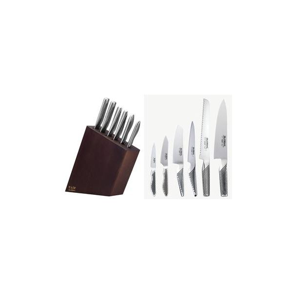 Global Kyoto Ash 7 Piece Knife Block Set NZ Prices PriceMe