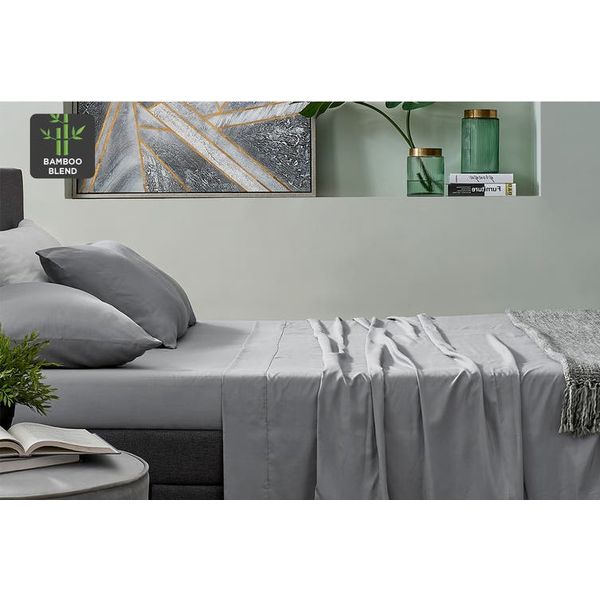 Ovela Premium Bamboo Blend Sheet Set (Grey, King) NZ Prices PriceMe