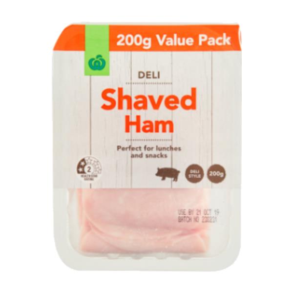 Woolworths Shaved Ham 200g