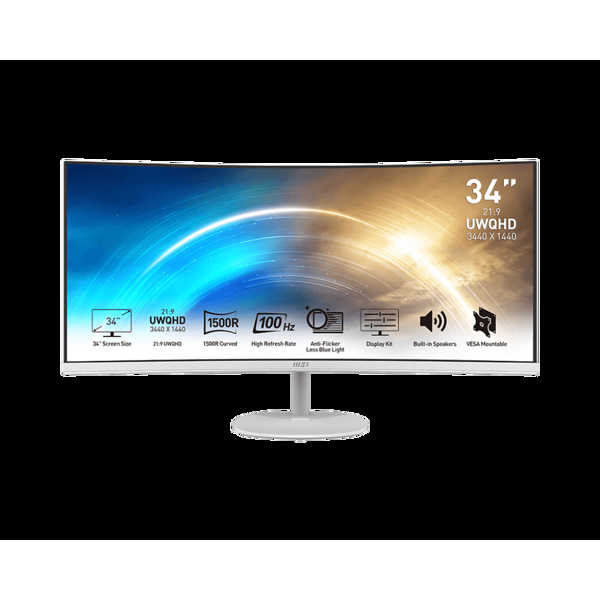 MSI Pro MP341CQ 34 WUQHD 100Hz Curved Ultrawide Business Monitor - JB Hi-Fi