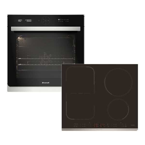 Brandt Pyrolytic Wall Oven 73L 10 Function & Induction Cooktop 600mm
