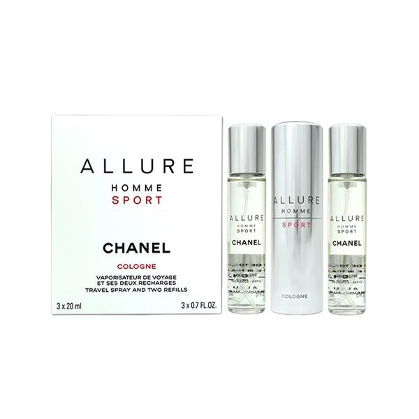 Chanel Allure Homme Sport Eau De Toilette Travel Spray Refills (3 Refills)  3x20ml/0.7oz