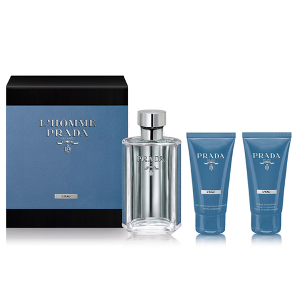 Prada L'Homme Prada L'Eau EDT 100ml + Shower Cream 100ml + Facial ...