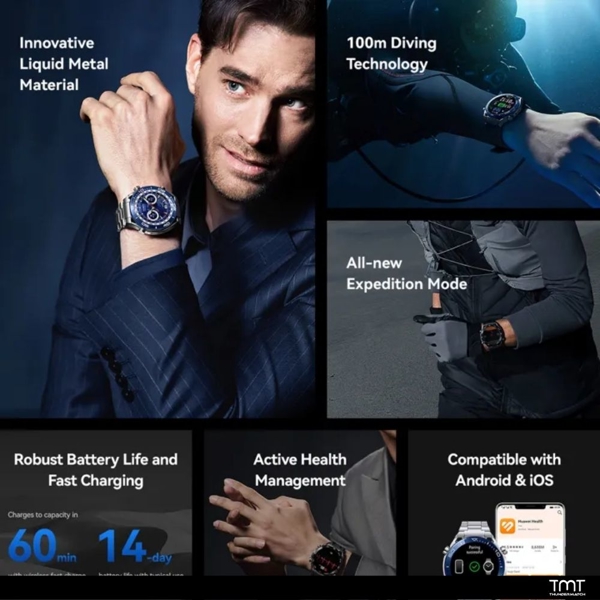 HUAWEI WATCH Ultimate (Voyage Blue) 1.5 Bluetooth Smart Watch - HarmonyOS  : : Electronics