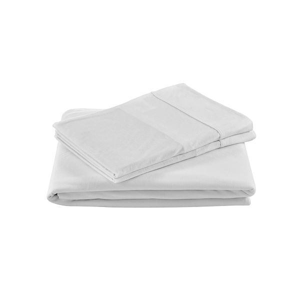 Trafalgar Ultra Soft Cotton Jersey Quilt Cover Set (White, Queen) NZ