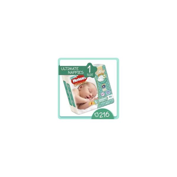 'Monster Box' Huggies® Ultimate Nappies Newborn 05kg 216s NZ Prices