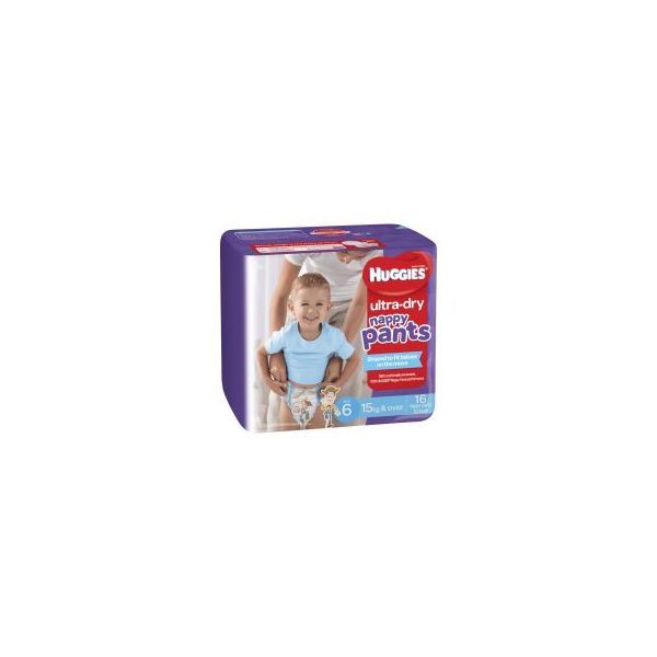 Huggies UltraDry Nappy Pants Stage 6 Boy 15kg+ (Junior) 16s NZ Prices