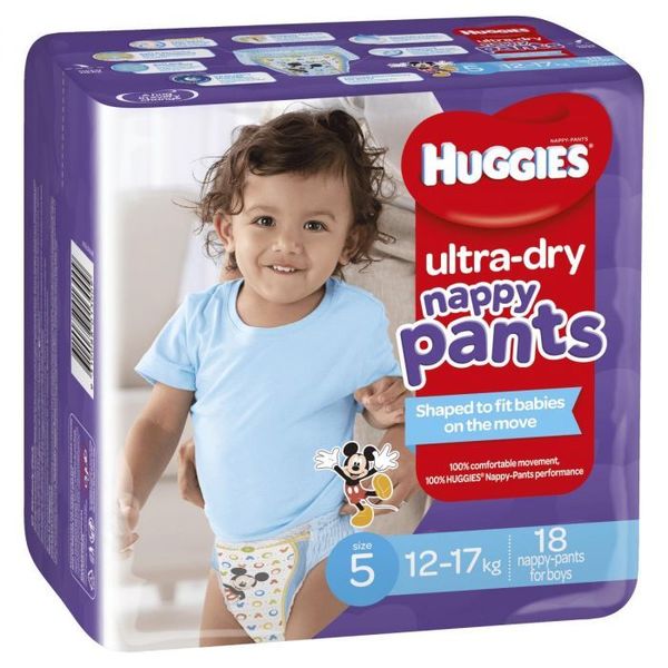 Huggies UltraDry Nappy Pants Stage 5 Boy 1217kg (Walker) 18s NZ Prices PriceMe