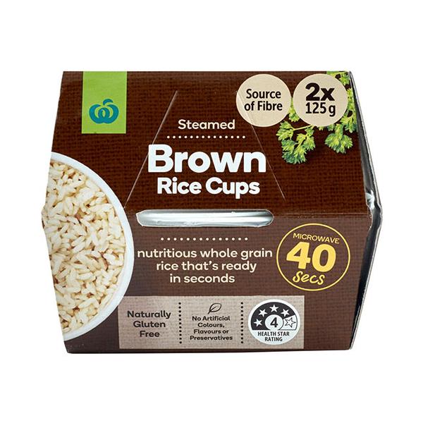 Countdown Brown Rice Microwave 2X125g cups 250g