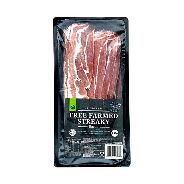 Countdown Streaky Bacon Rindless Free Farmed 250g
