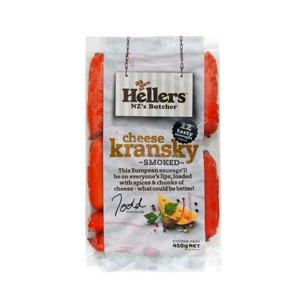 Hellers Sausages Kransky Cheese prepacked 450g pack