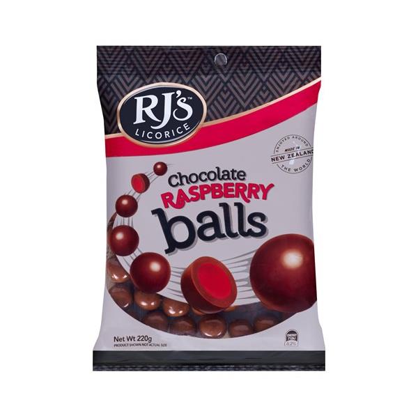 Rjs Licorice Chocolate Raspberry Balls 220g
