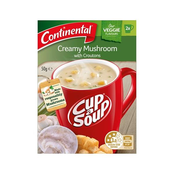 Continental Crouton Soup Instant Soup Creamy Mushroom 50g 2 serve ...