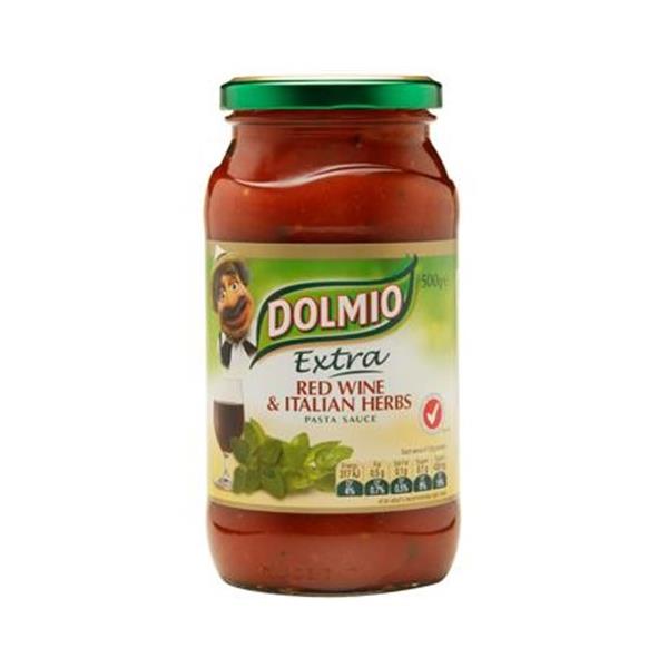 Dolmio Extra Pasta Sauce Red Wine & Italian Herb jar 500g