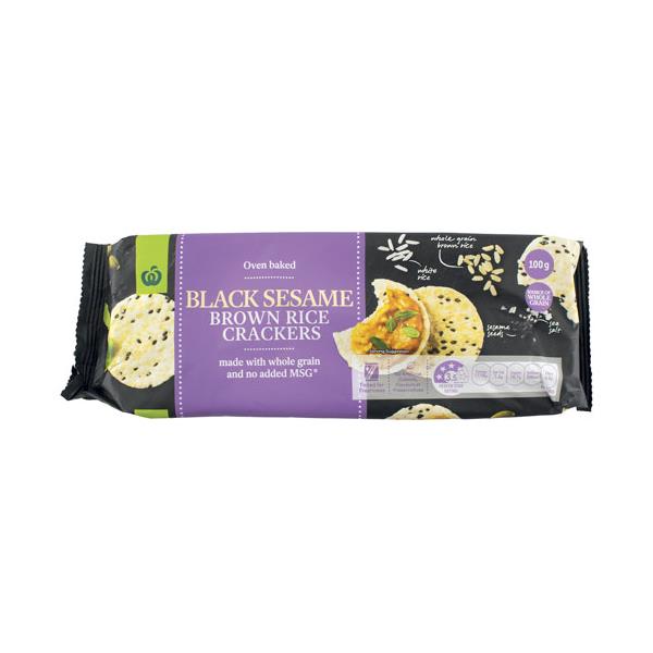Countdown Rice Crackers Brown Rice & Black Sesame 100g