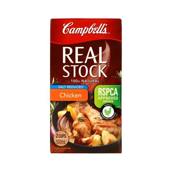 Campbells Real Stock Stock Chicken  Reduced Salt 500ml