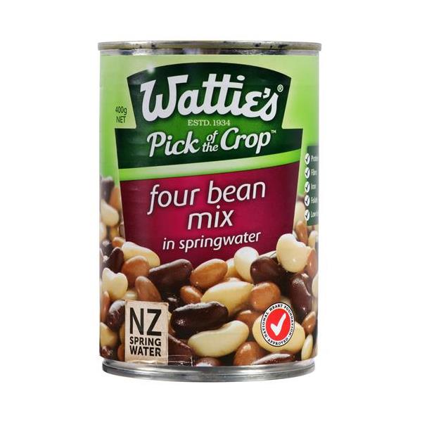 Wattie's Beans Four Bean Mix In Spring Water can 400g
